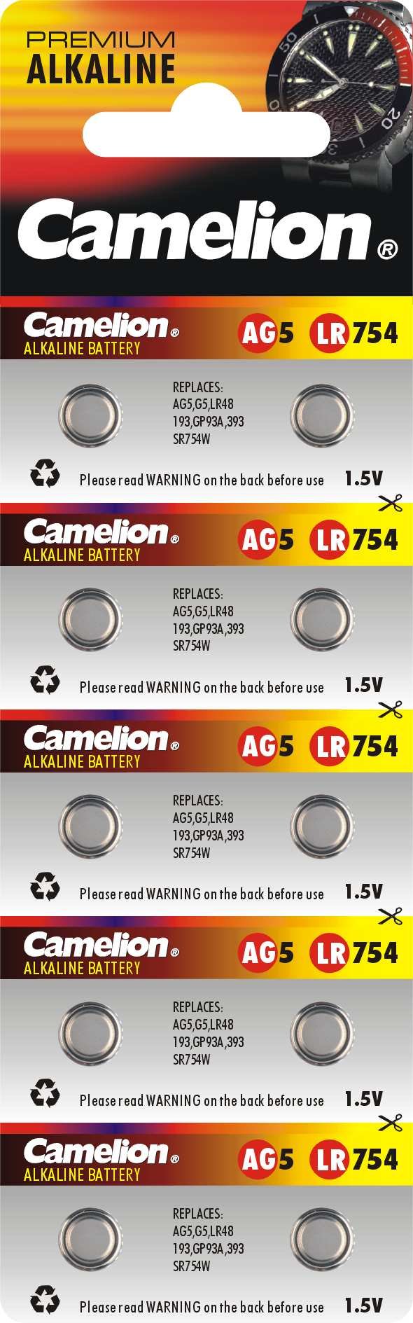 20 x AG5 LR48 KNOPFZELLE 193 393 GP93A SR754W CAMELION : Amazon.de  