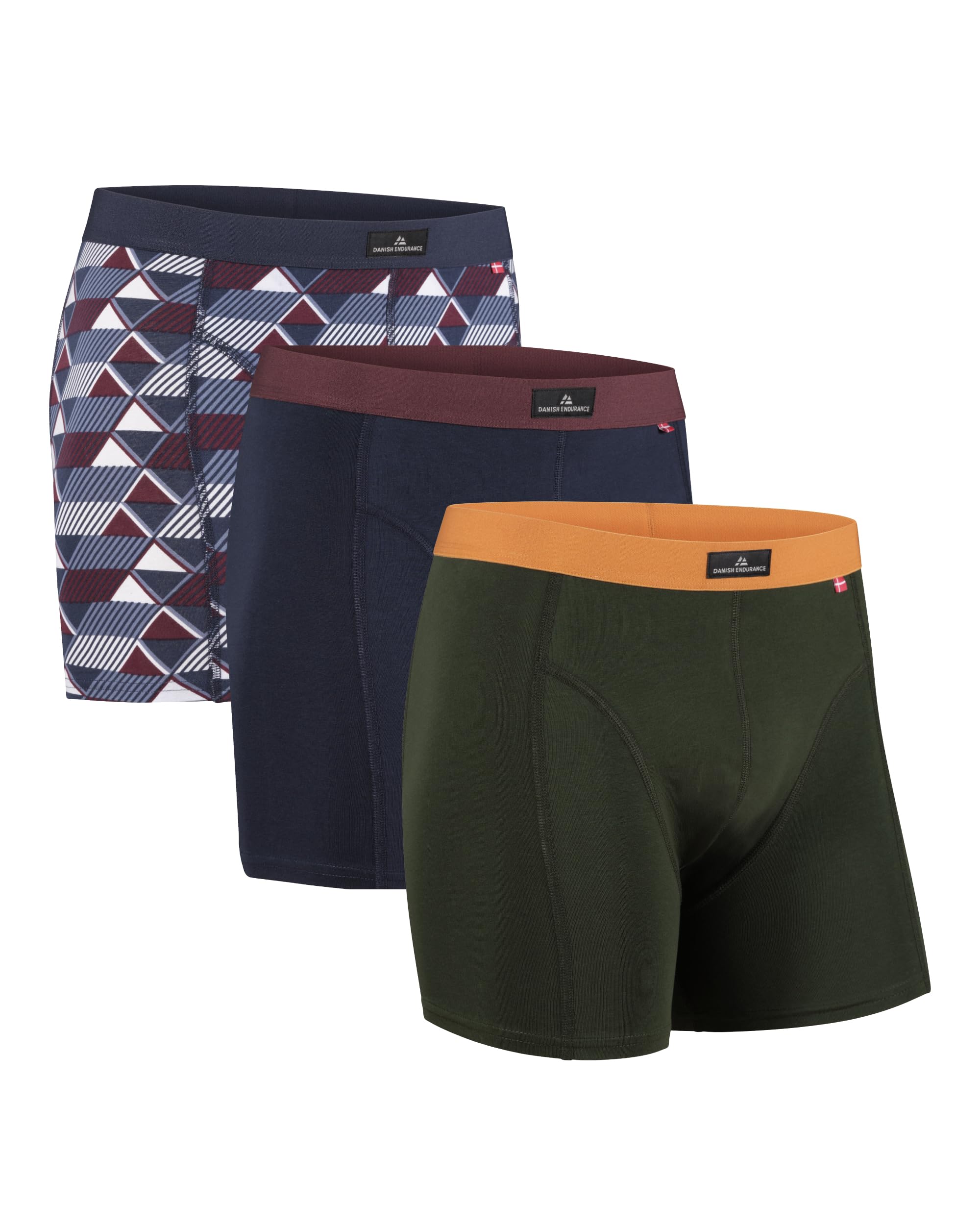 DANISH ENDURANCE Boxer Uomo Cotone Elasticizzato, Boxer a Pantaloncino Comodi e Traspiranti, Cuciture Piatte, con o Senza Patta Frontale, 3 o 10 Paia