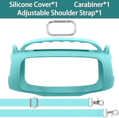 Miniatura 107 de Funda de silicona compatible con JBL Charge 5 portátil impermeable Bluetooth altavoz (funda de silicona negra) Negro cubierta,azul