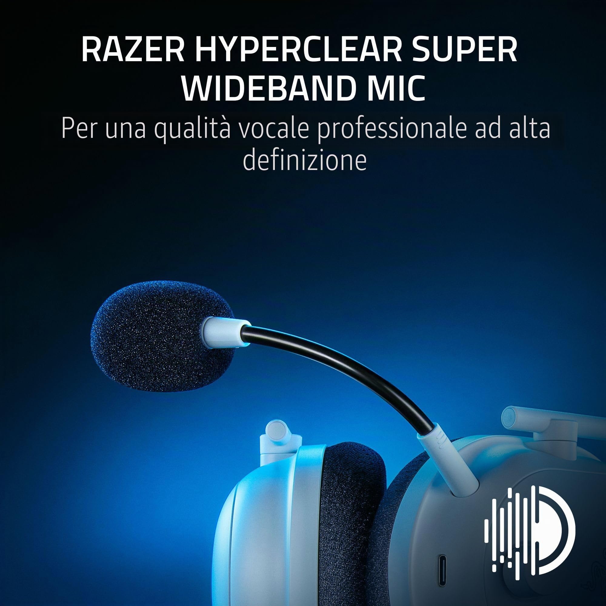 Razer BlackShark V2 Pro - Cuffie da gioco wireless PlayStation: driver da 50 mm, microfono a banda larga, morbidi padiglioni auricolari con isolamento acustico, per PS5, console, PC, Mac, Bluetooth