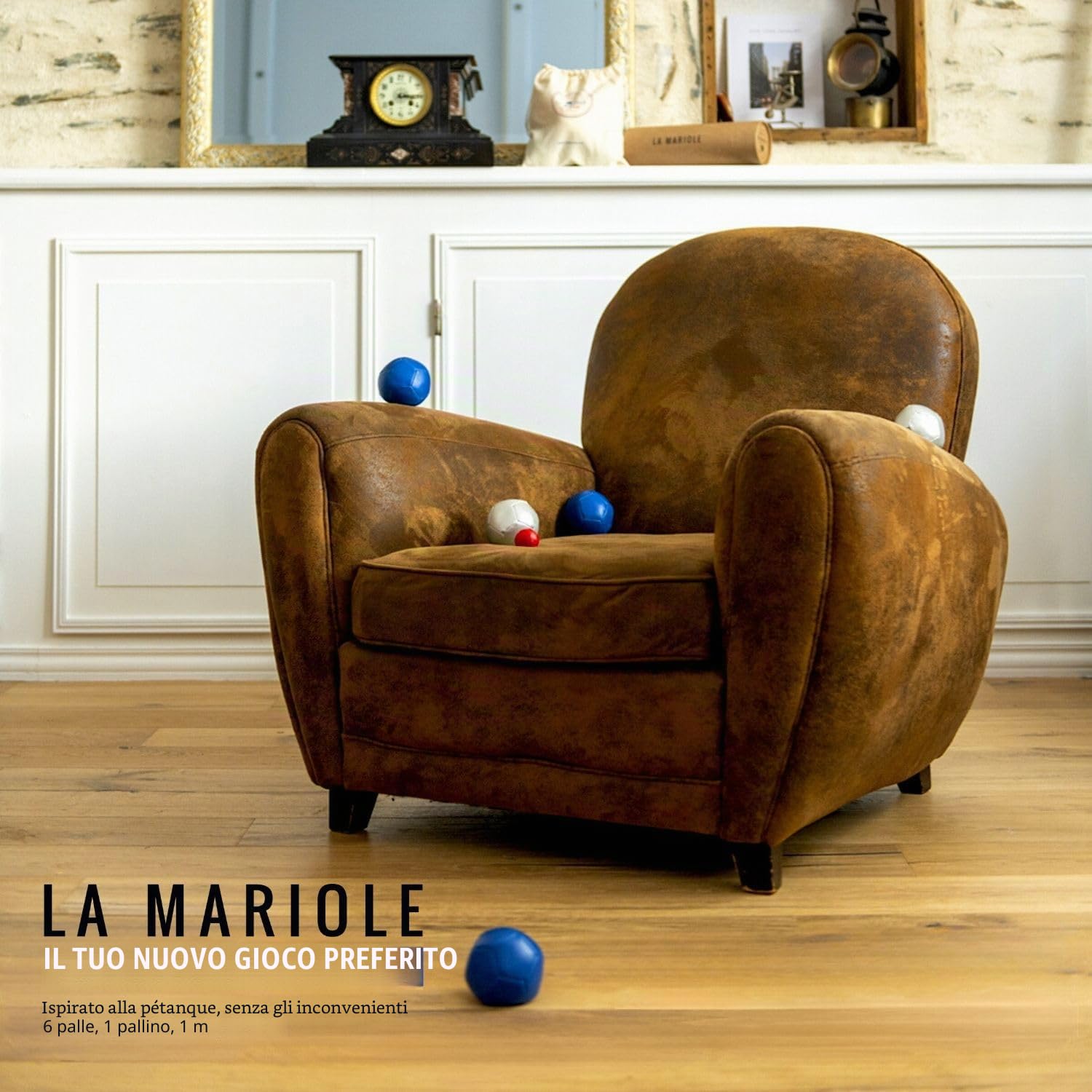 LA MARIOLE - Set di palline da bocce per tutto il terreno, per interni ed esterni, confezione ufficiale V4