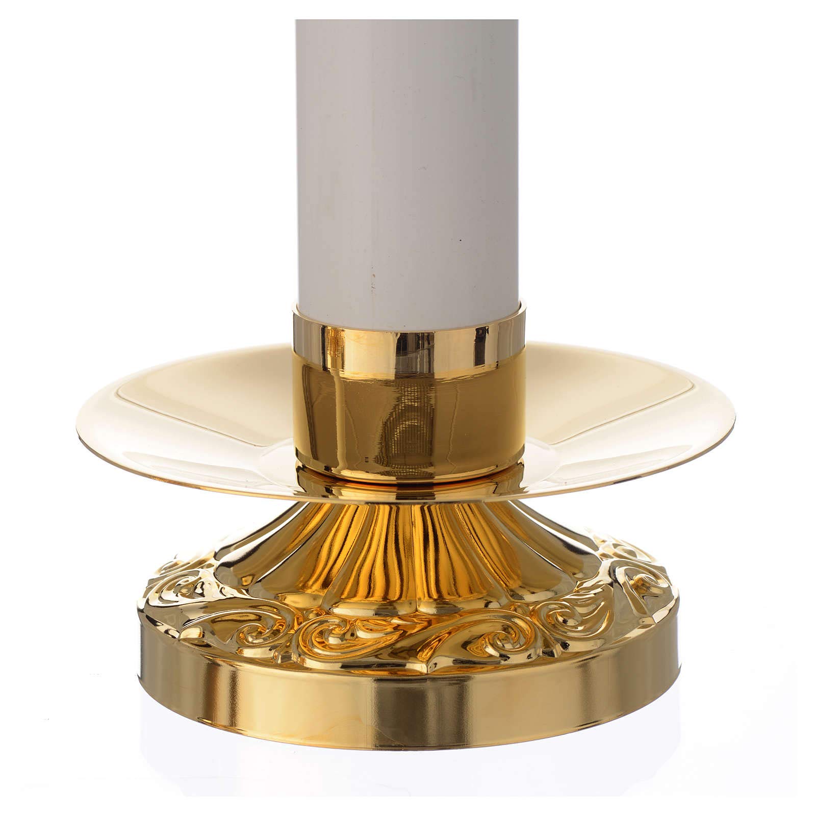 Pair of candlesticks in Brass with PVC Candle and Cartridge