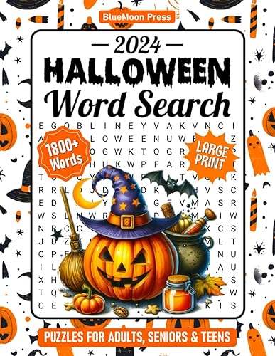 Halloween Word Search For Adults Large Print: 1800+ Spooky Words, Holiday Themed Word Find Puzzles Book For Seniors &amp; Teens, 85 Word Searches With Solutions