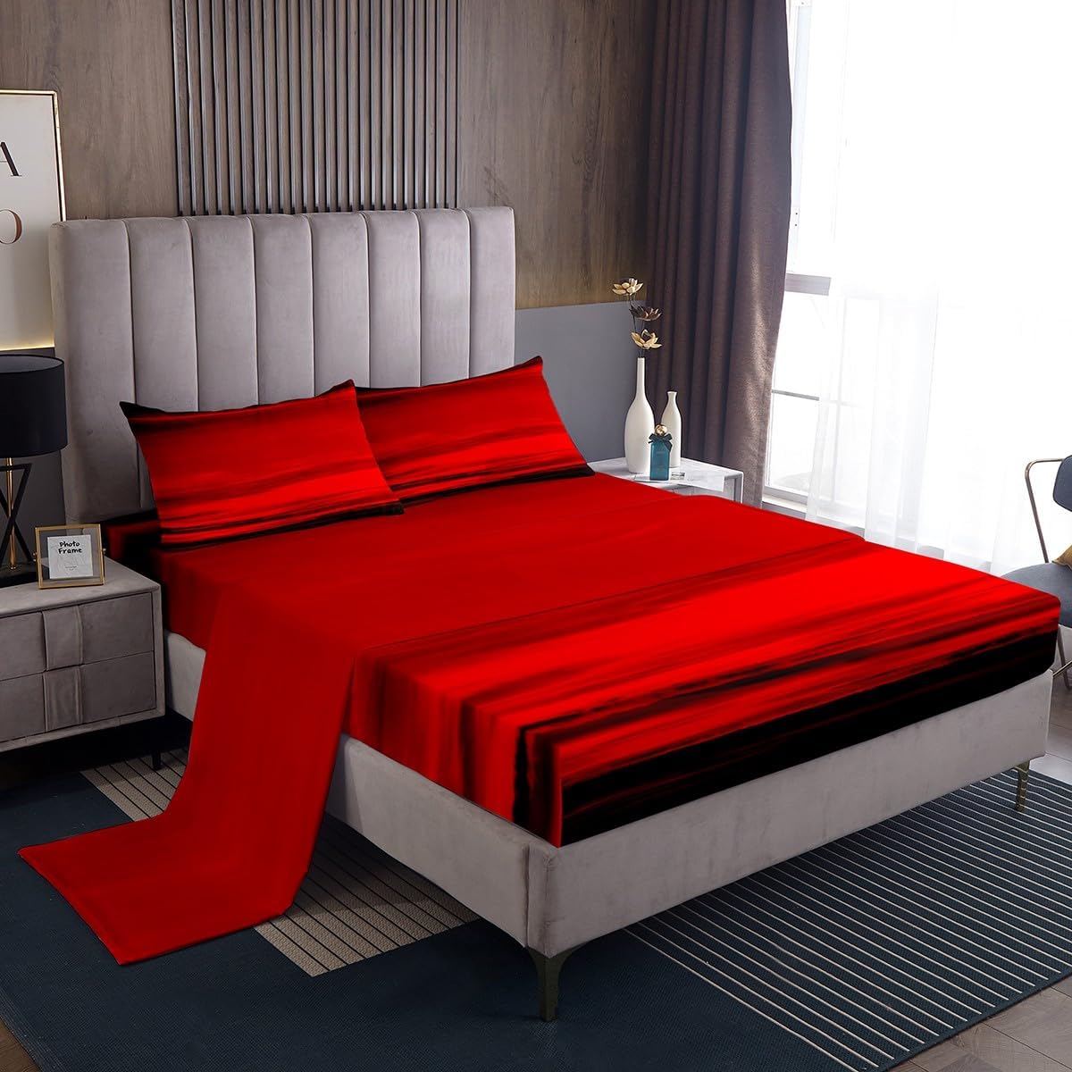 jejeloiu Abstract Ombre Sheets with Deep Pocket Fitted