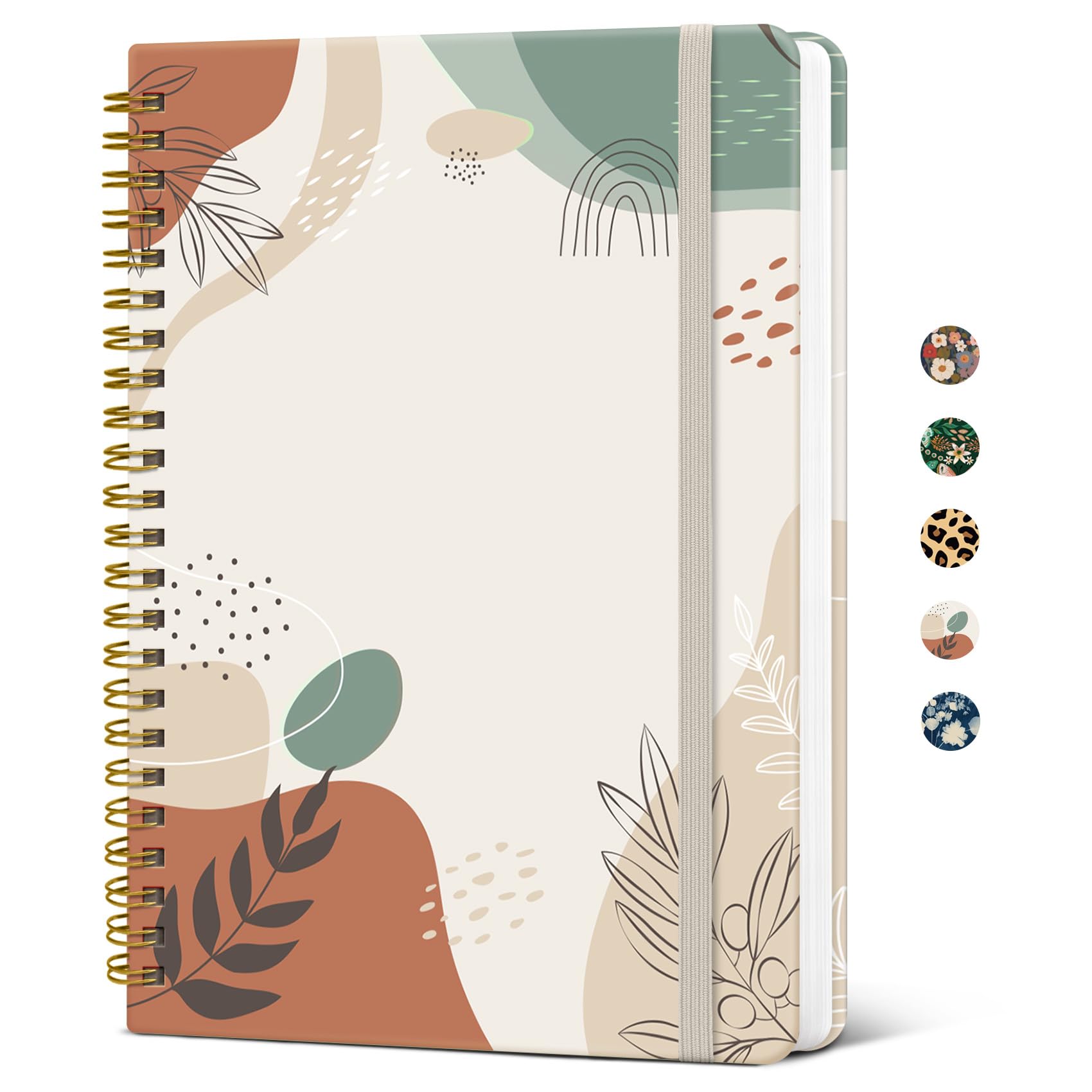 Taja Lined Spiral Journal Notebook for Women, A5 Cute College Ruled Hardcover Notebook for Work & Note Taking, Pretty Journal for Writing, 140 Pages,