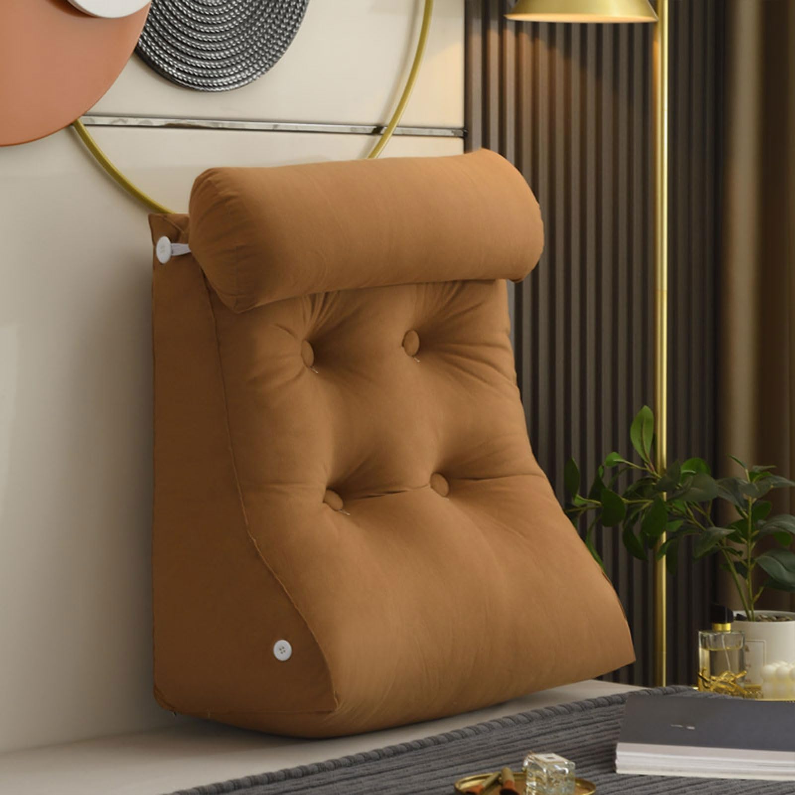 YKMYXZ support pillow， Headboard Bolster Support Sofa,Chair Ergonomic For Gaming For(Caramel,55x60x26 cm)