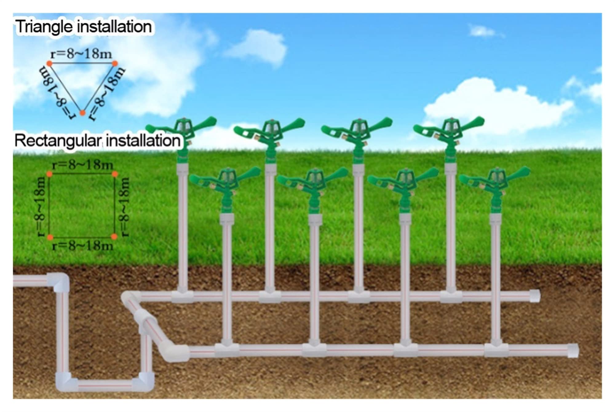 Conector de riego de goteo de niebla de jardín Boquilla de rockero agrícola con 3/4 "Hilo externo Hilo Boquilla de irrigación 10 piezas