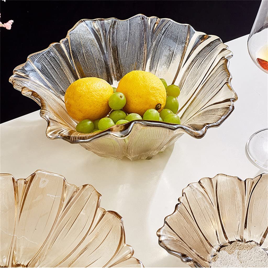 Plateau de fruits en verre moderne Plateau de rangement pour noix de fruits secs Assiette à salade Creative Home Desktop Snack Conteneurs de stockage de bonbons Décoration (Couleur : A, taille : comm