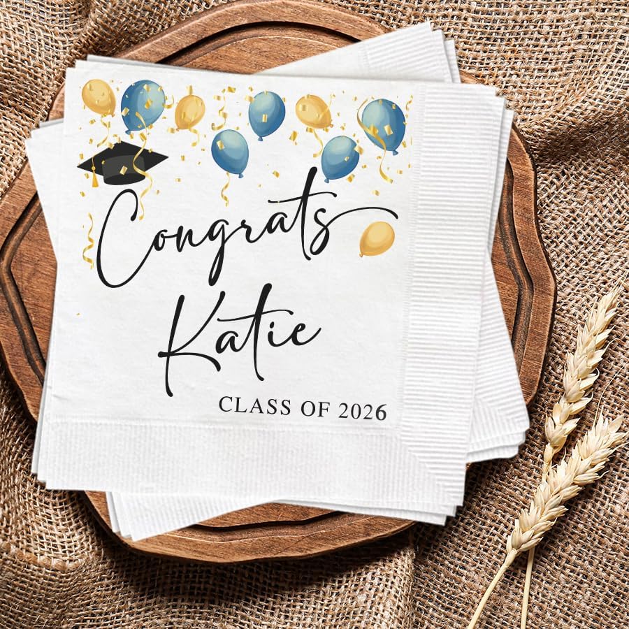 Amazon.com | Personalized Graduation Napkins Class of 2026 Congrats ...