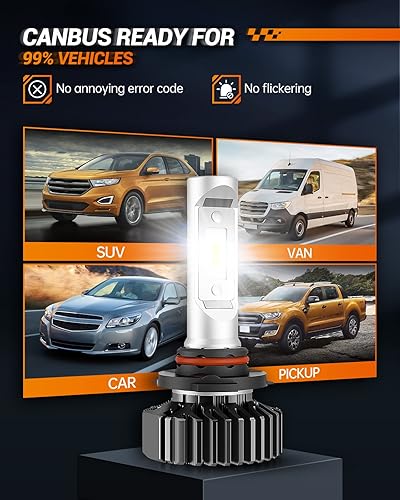 Vista 29 de SEALIGHT Bombillas LED antiniebla 5202 o DRL, 18000 lm, 800% brillo, 5202 5201 PS19W PS24W, bombillas LED antiniebla para automóvil, 6500 K blanco