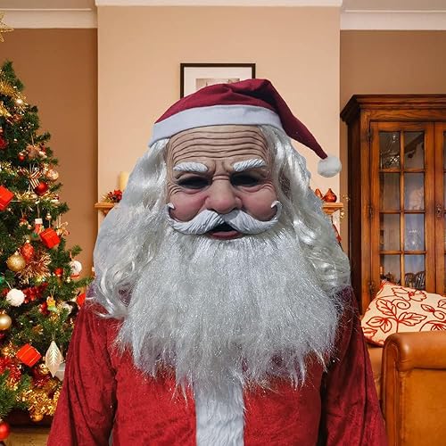 Miniatura 6 de WPOZD Green cosplay mask christmas decoration latex full face halloween props