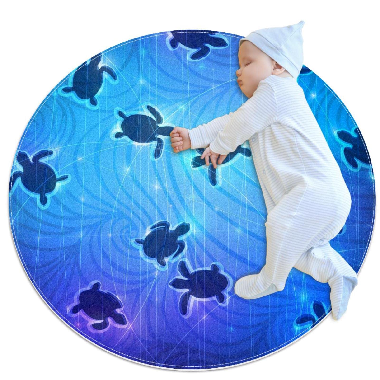 Tapis tortue pour enfants JDEZ : l'espace de jeu rond idéal de 80x80cm