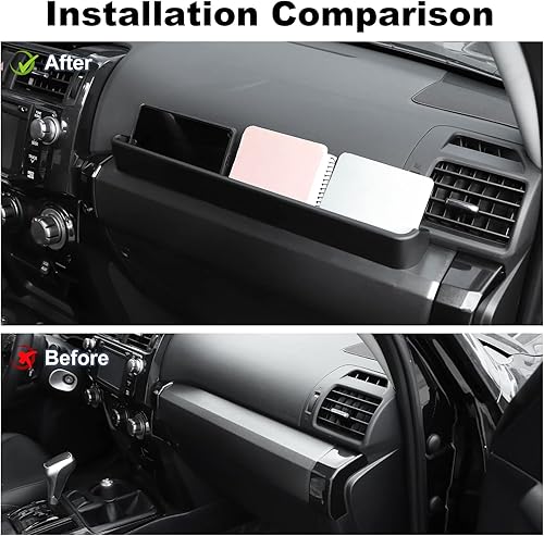 Miniatura 2 de Voodonala Caja de almacenamiento para reposabrazos de copiloto de pasajeros 4Runner Bandeja organizadora con compartimento para 2014-2025+Toyota