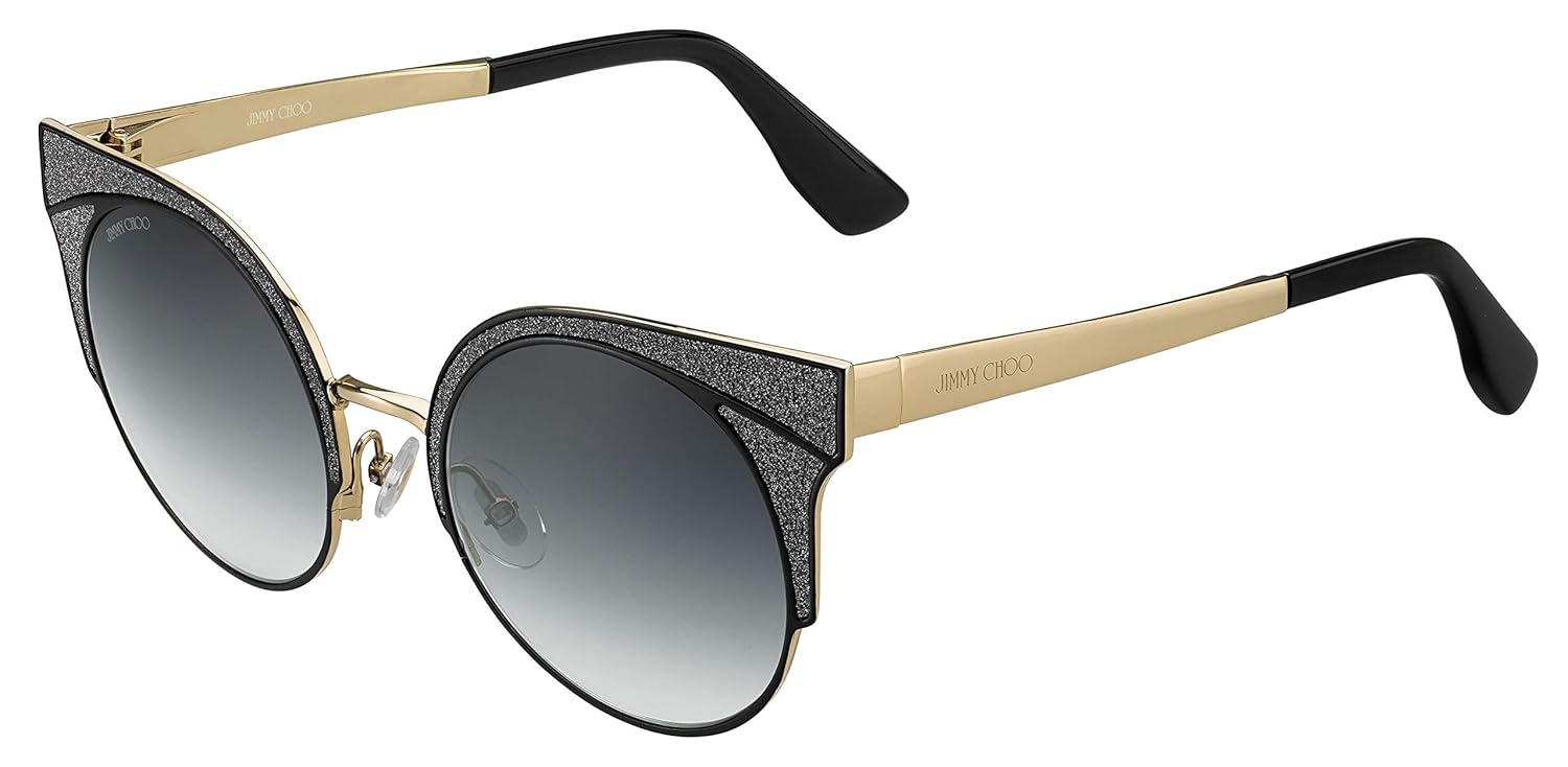 Jimmy Choo Ora S 1KK Black Gold Ora S Round Sunglasses Lens Category 3 Size 5