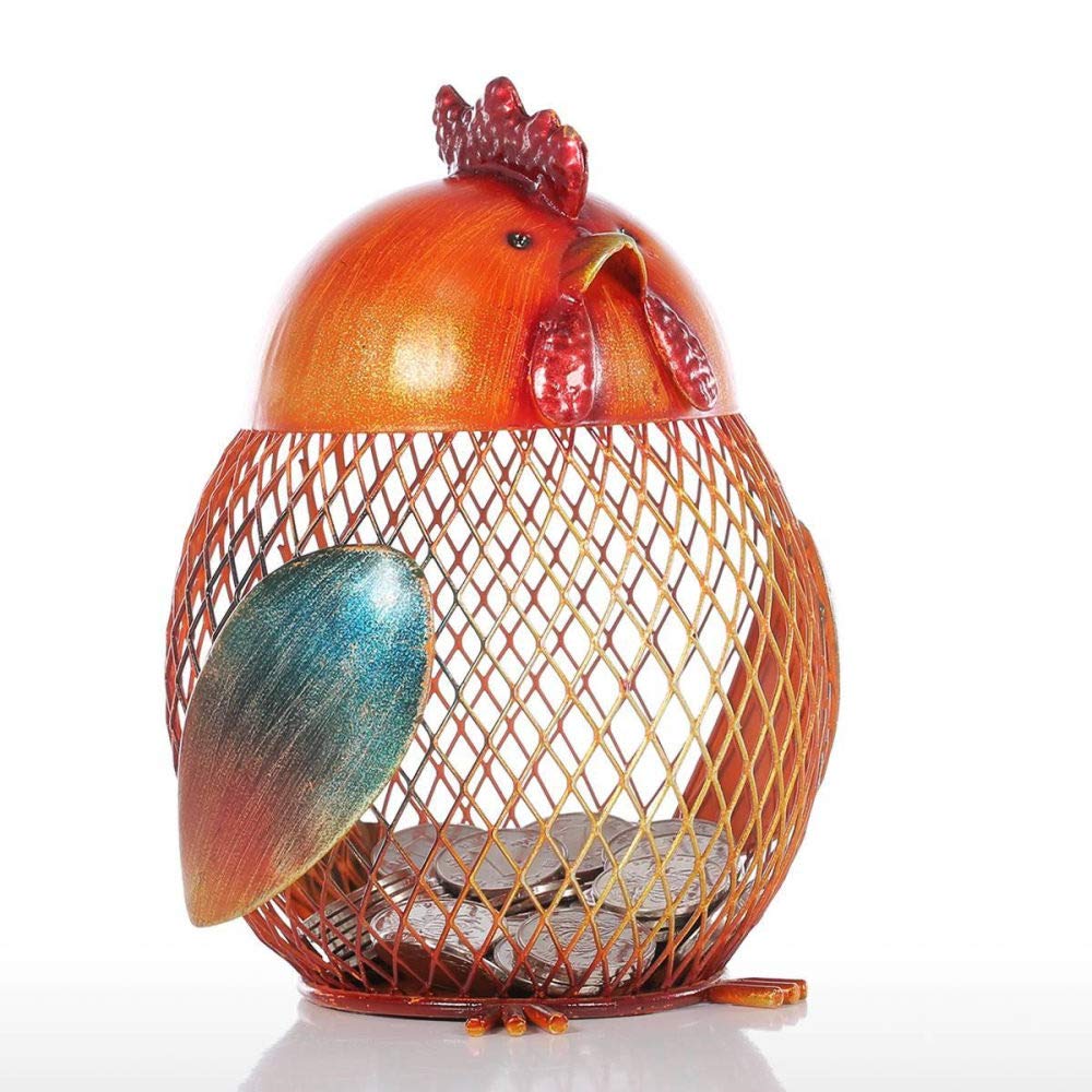 Tirelire poussins en métal au style moderne pour décoration de bureau