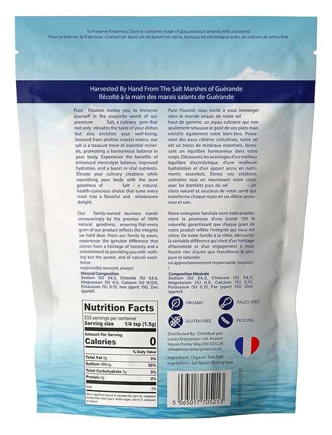 Sal Marina Gruesa Pure Flourish 1.1 lb - Orgánica y Sin Refinar miniatura 2