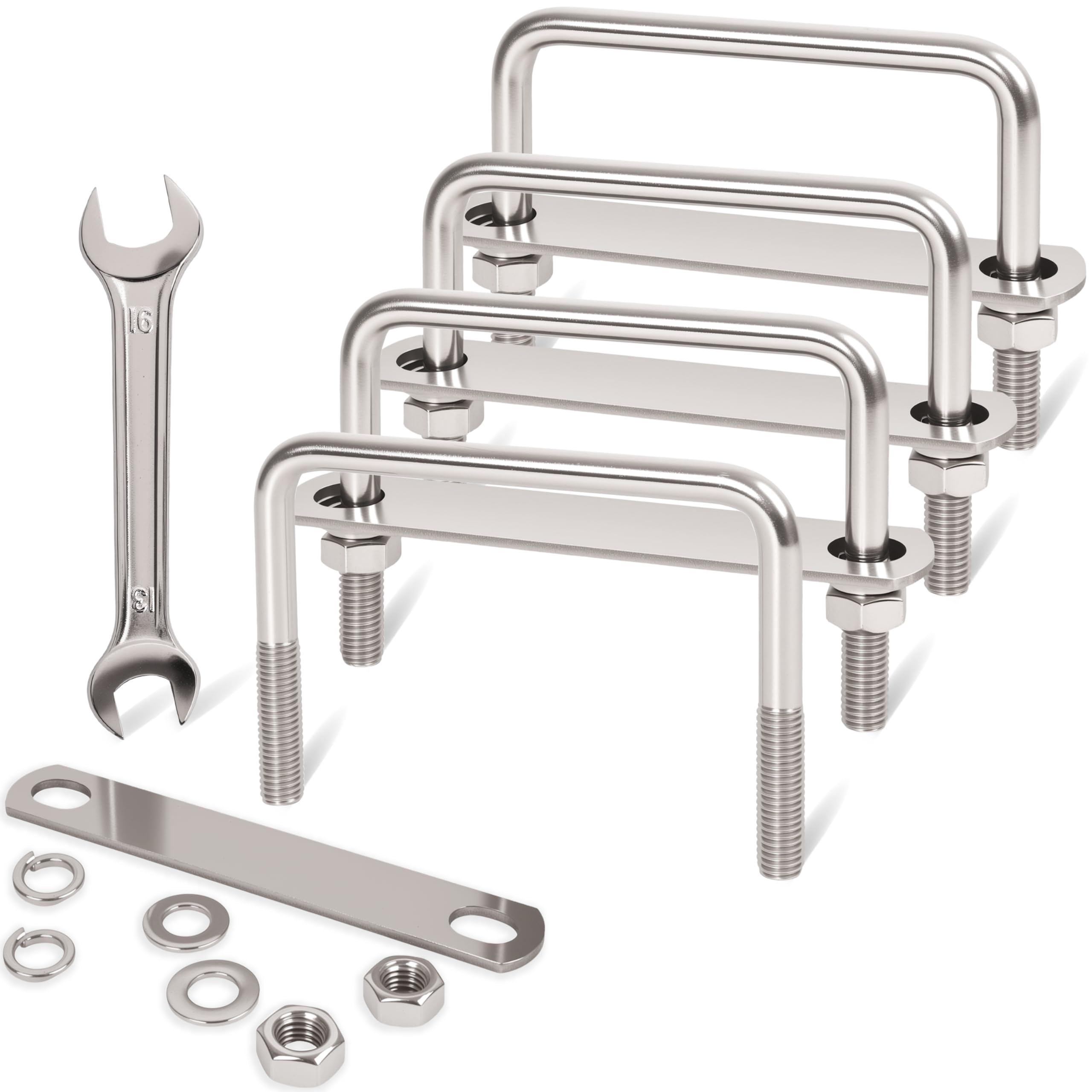 M8 Stainless Steel U-Bolts - 4 Pack -28