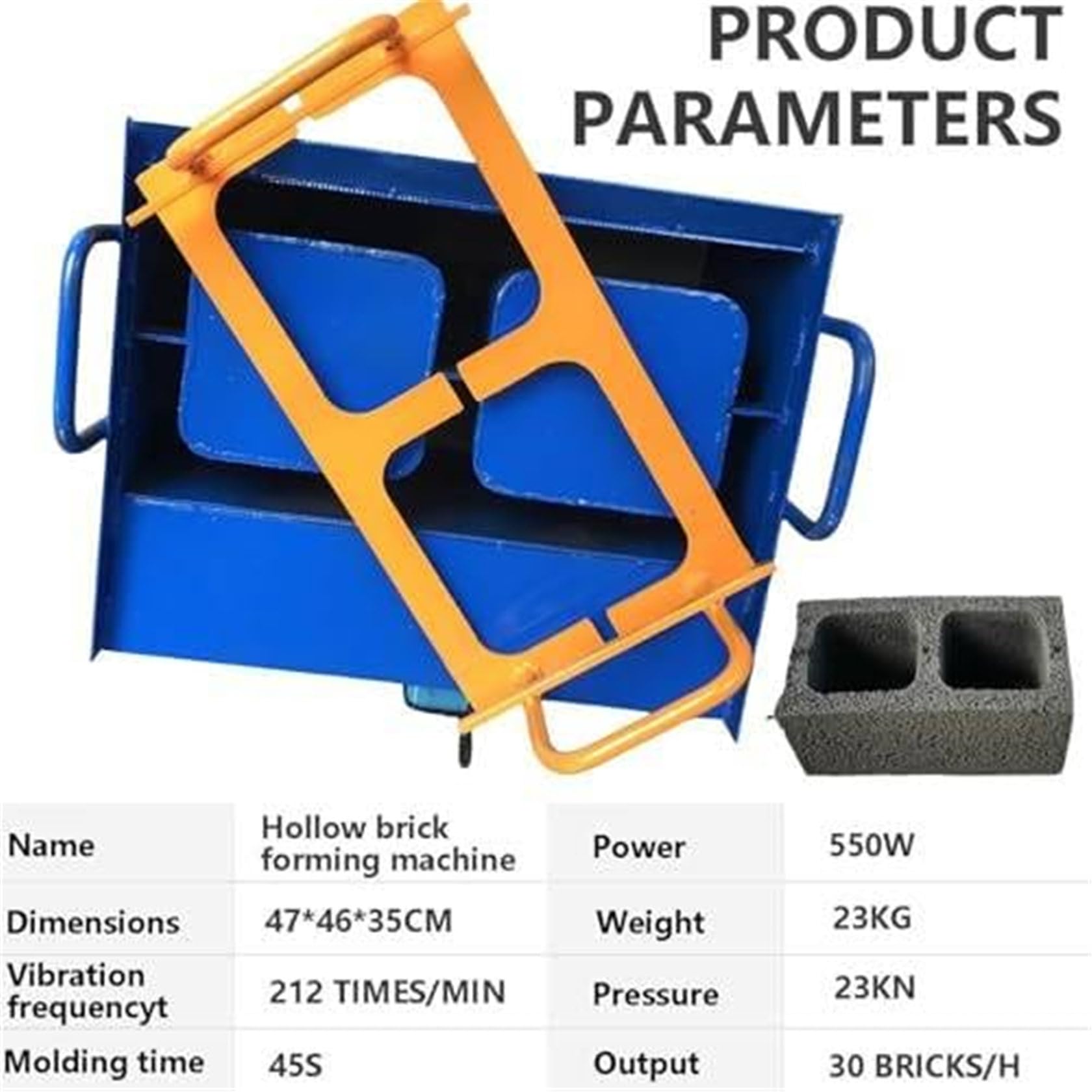 MáQuina Para Fabricar Bloques De HormigóN De 400 X 200 X 200 Mm, MáQuina HidráUlica Para Fabricar Ladrillos De Cemento, Moldes Personalizables, Frecuencia De VibracióN De 212 Veces/Min
