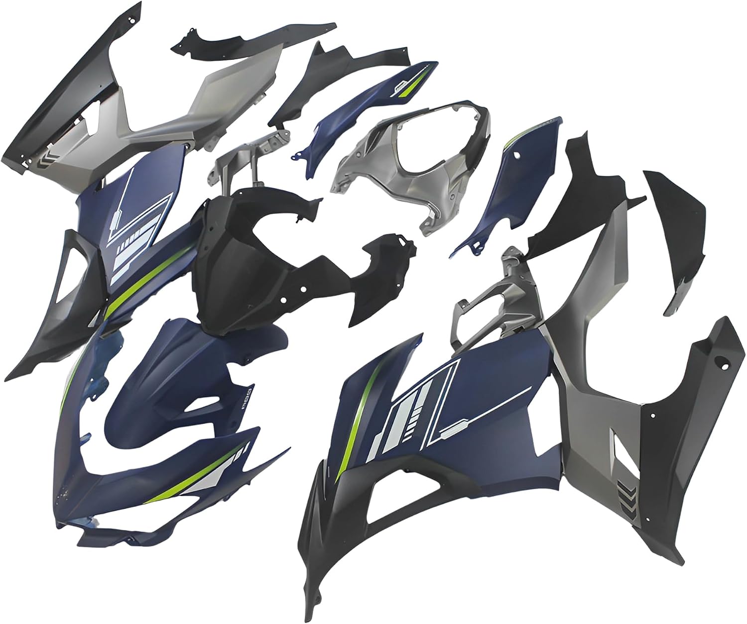 ABS Plastic Fairing Kit Fit for 2018-2023 Kawasaki Ninja 400 2018 2019 2020 2021 2022 2023 Injection Molding Bodywork Body Frame - Blue & Black