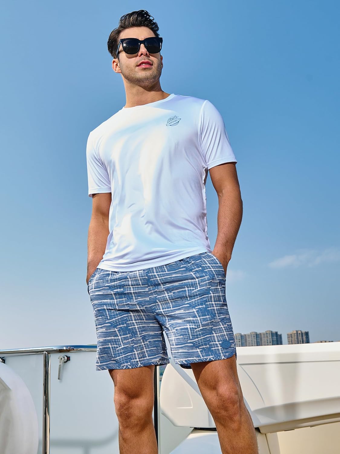 NORTHYARD Mens Swim Trunks 5" Beach Swim Shorts Quick Dry Bathing Suit with Mesh Liner Packable