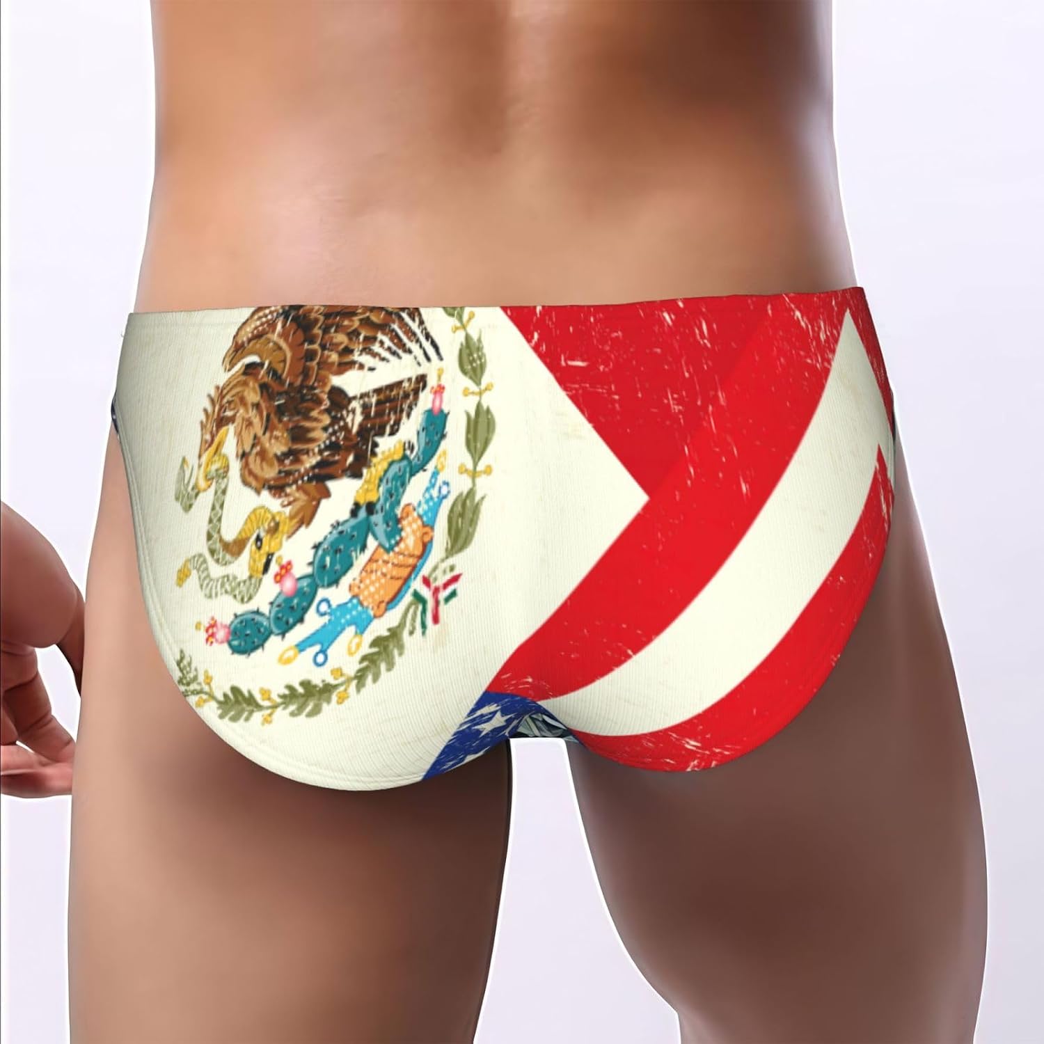 Mexican American Flag Print Briefs For Men Low Rise Mens Underwear With Pouch Cozy Stretch Mens Bikini Briefs S To 4xl