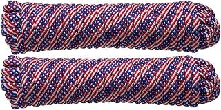 Grip 3/8" x 50' Poly Rope (2 Pack) - Polypropylene Braided Rope - Working Limit 133lbs - Camping, Fishing, Hiking - Tie, Pull, and Knot - Indoor and Outdoor Use