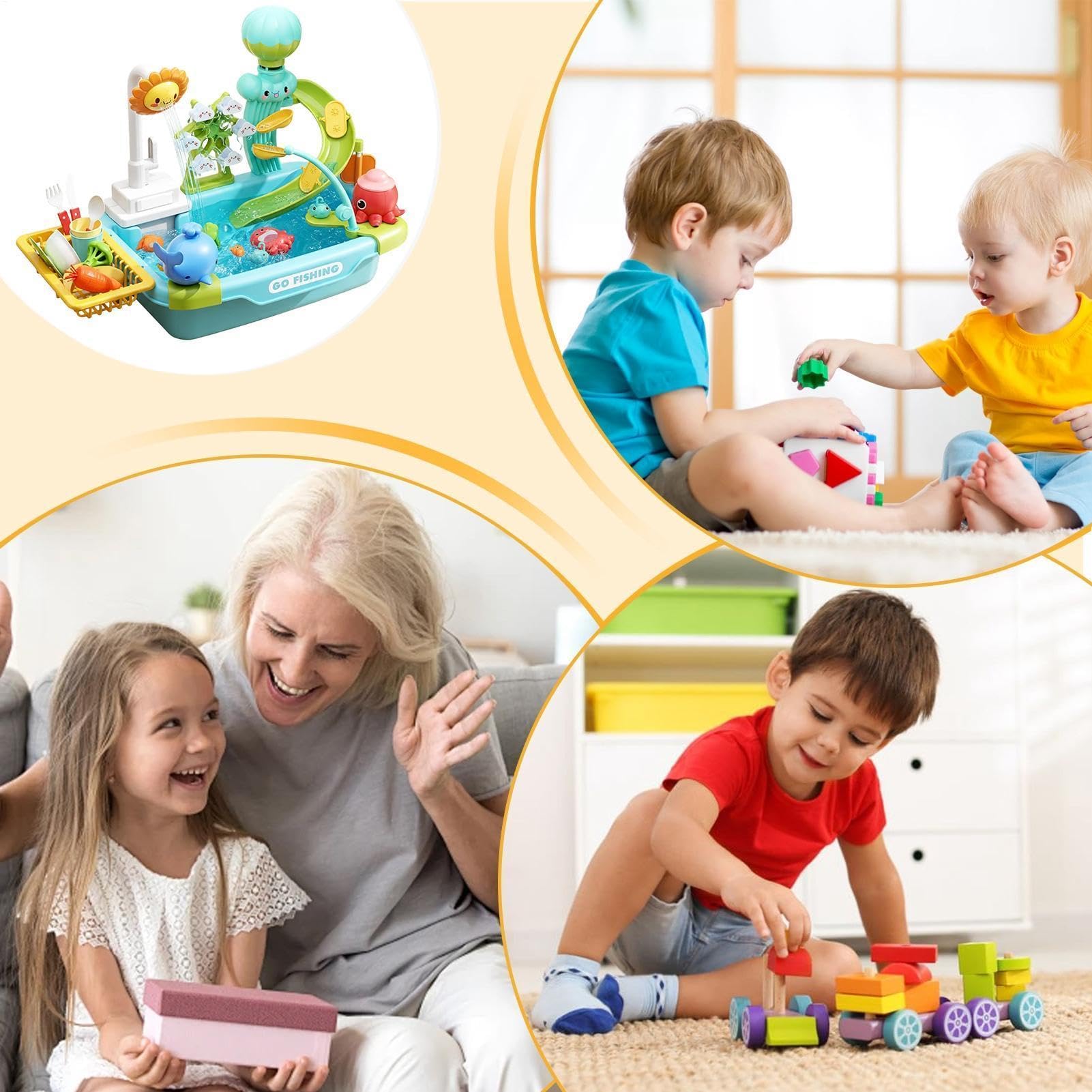 Lavello Giocattolo con Acqua Corrente Estivo da Cortile per Bambini | Giocattoli da Cucina per Bambini e Bambine, Prescolari, Cortile, Spiaggia, Campeggio, Asilo, Casa, Bagno, Cameretta,