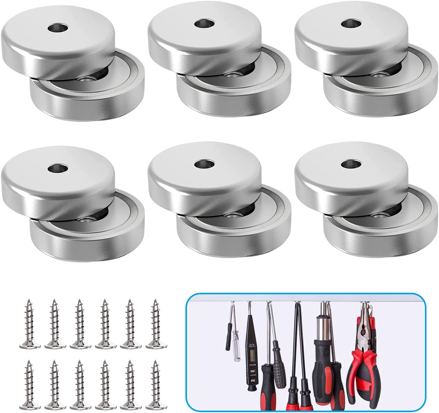 12 Pack Magnet Strong Neodymium Magnets Small 20 x 5mm Rare Earth Magnets Round Countersunk Hole for Whiteboards Refrigerator Home Kitchen Workplace 25 Lbs Holding Force
