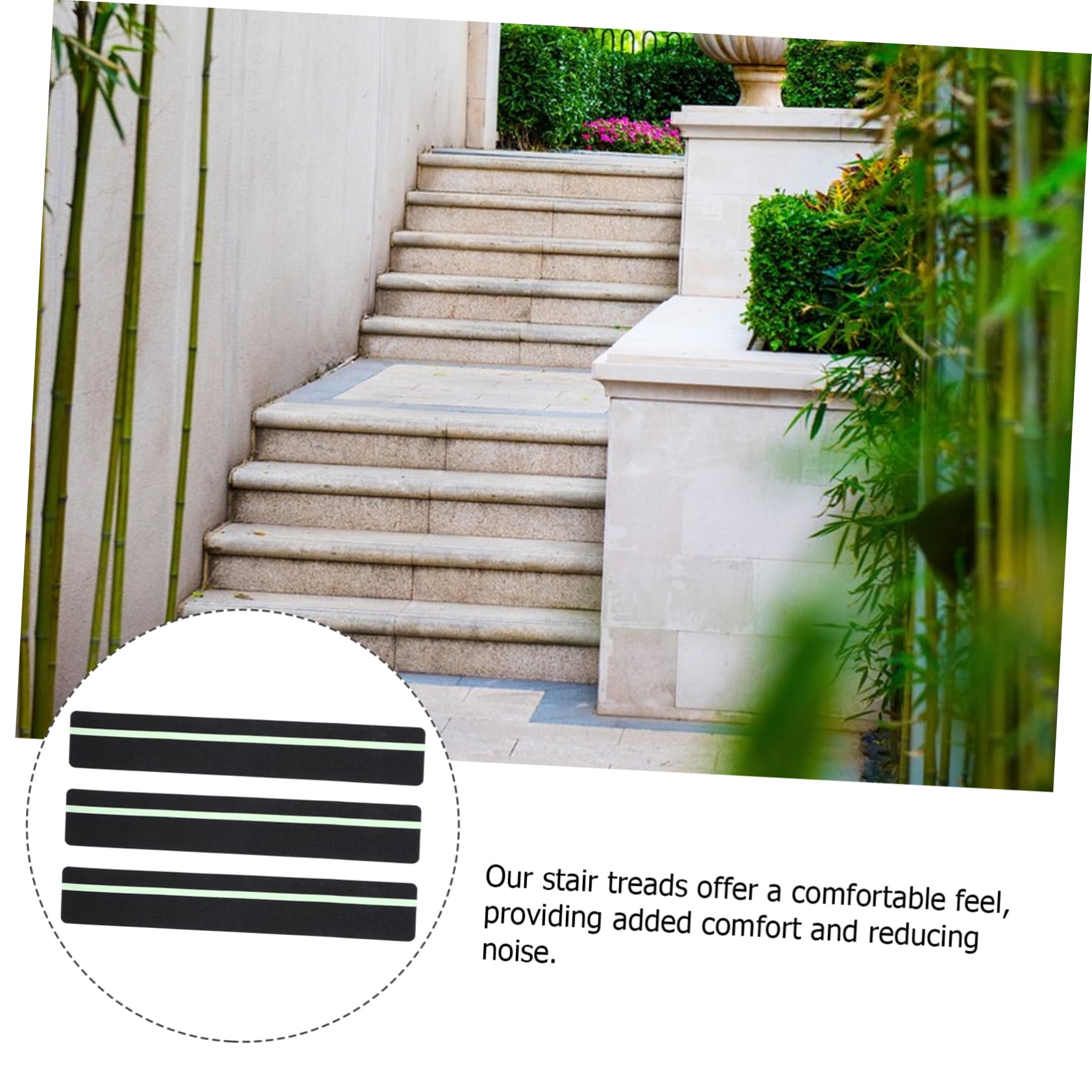 12piezas Peldaños De Escalera Antideslizantes Para Exteriores Peldaños De Madera Para Terrazas Tapetes Para Escaleras De Jardín Banda De