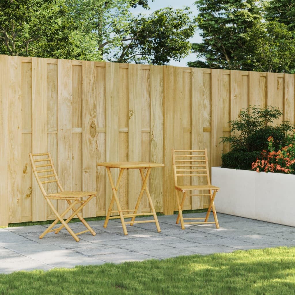 ShGaxin Set di Tavolo e Sedie da Giardino 3 Pezzi Bambù, Set Tavolo E Sedie Giardino, Tavolo E Sedie Terrazza, Mobili Giardino Esterni, Set Di Mobili Da Giardino - 3278527