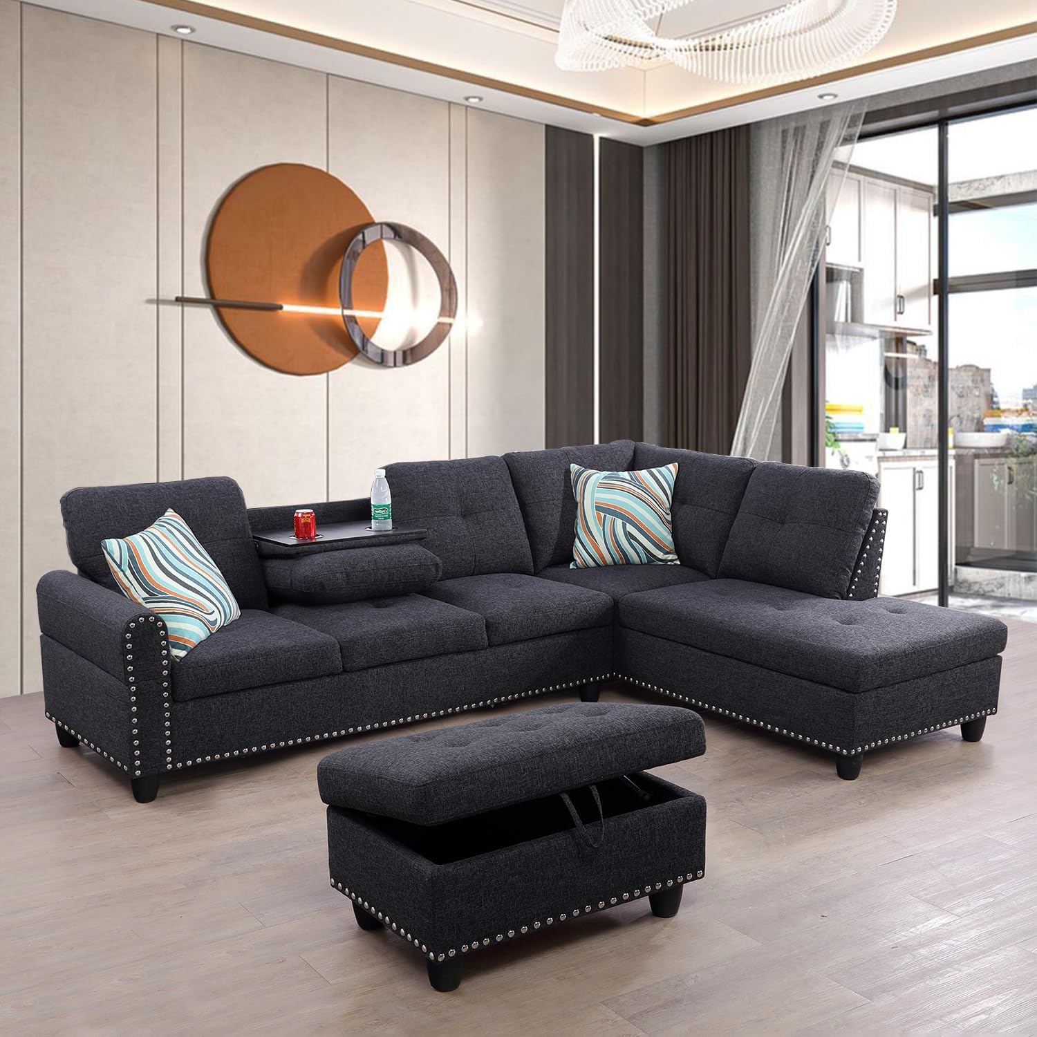 UBGO Modern Linen Sofas & Couches for Living Room Furniture