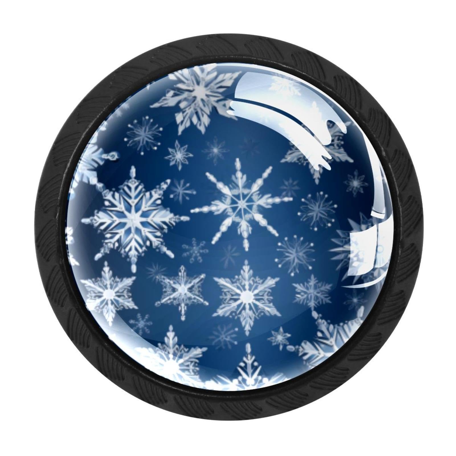 Chenzzzz Multicolored 03 4 Pcs Christmas Snow Cabinet Knobs Crystal Drawer Pulls For Kitchen, Bathroom Cabinet, Dresser And Cupboard
