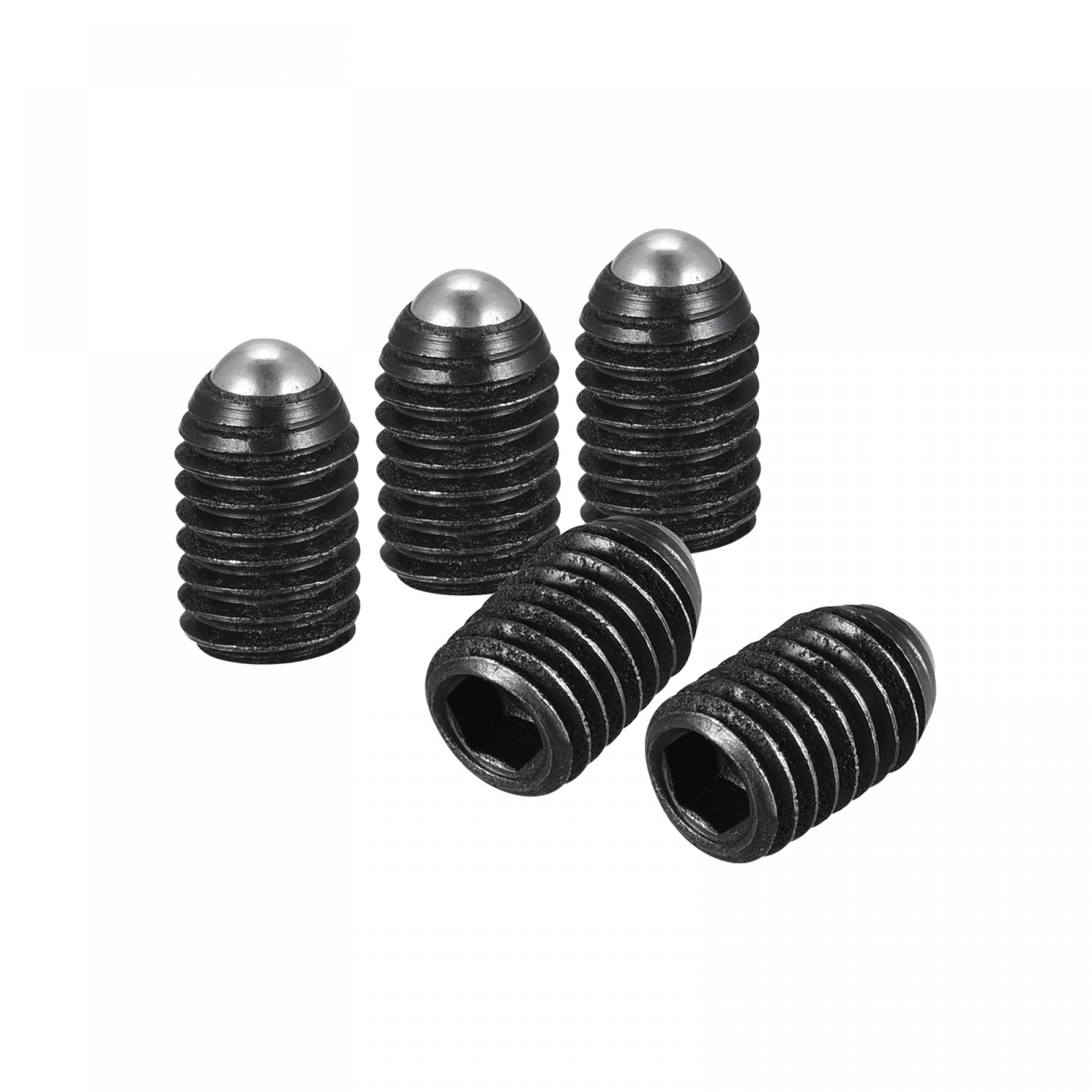 uxcell Ball Point Set Screws, 5pcs M8 x 12mm High Carbon Steel Metric Spring Hex Socket Grub Screw