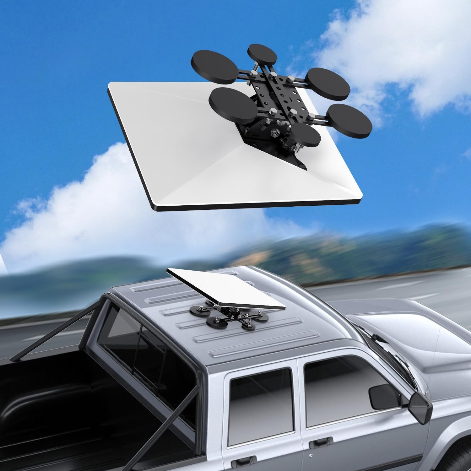 Supporto magnetico mini, adattatore con angolo di inclinazione regolabile a 20°, dotato di 6 basi magnetiche, kit di montaggio magnetico per il tetto Starlink, adatto per camper, auto, yacht e camion