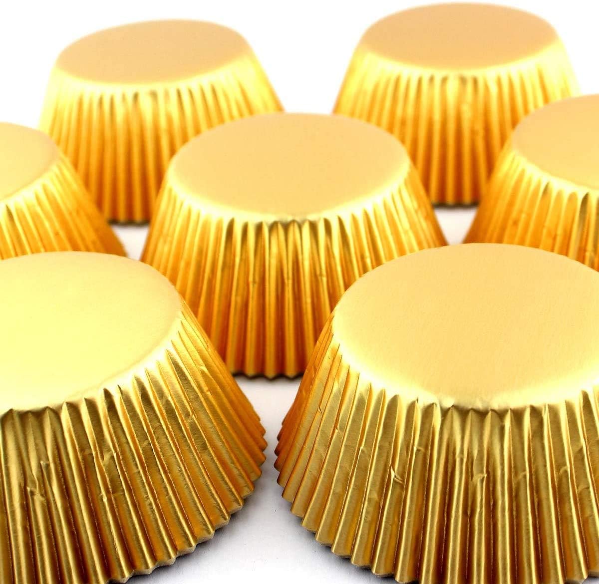 Gold Foil Cupcake Case Liners Wrappers Baking Muffin Paper Cups