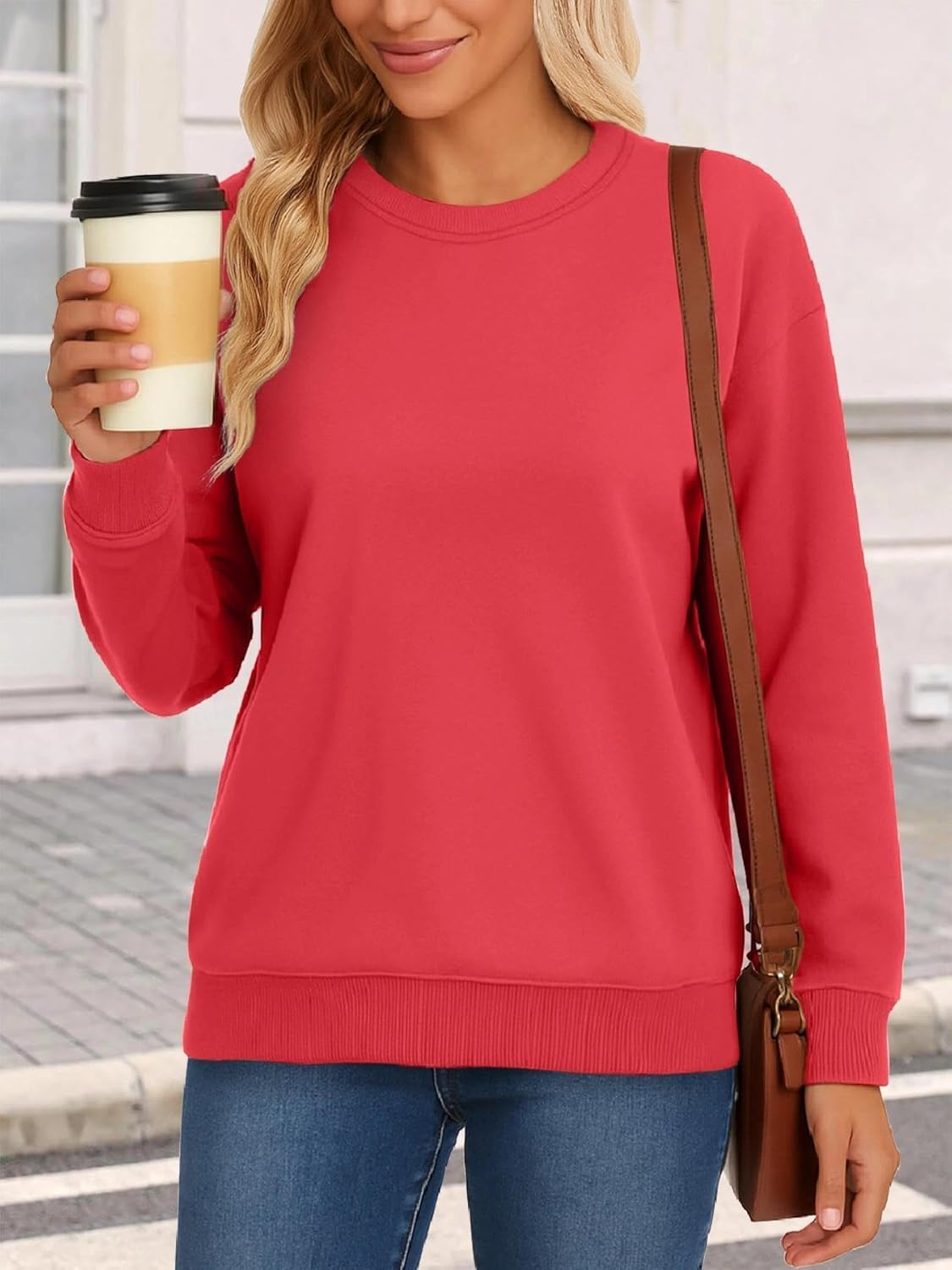 KINGFEN Womens Sweatshirts Fall Fashion 2025 Long Sleeve Tops Comfy Crewneck Casual Shirts - Image 2