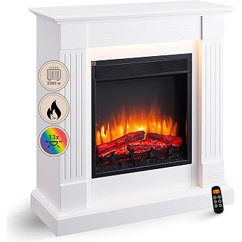 Balderia Ladina Electric Fireplace Standing Fireplace with Heater 2000 W
