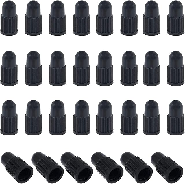 QISF Presta Valve Dust Caps,30 Pcs Tyre Valve Caps Black Plastic Bike Dust Caps,Presta Valve Cap for Bicycle Tire Valve Cap Dust Covers