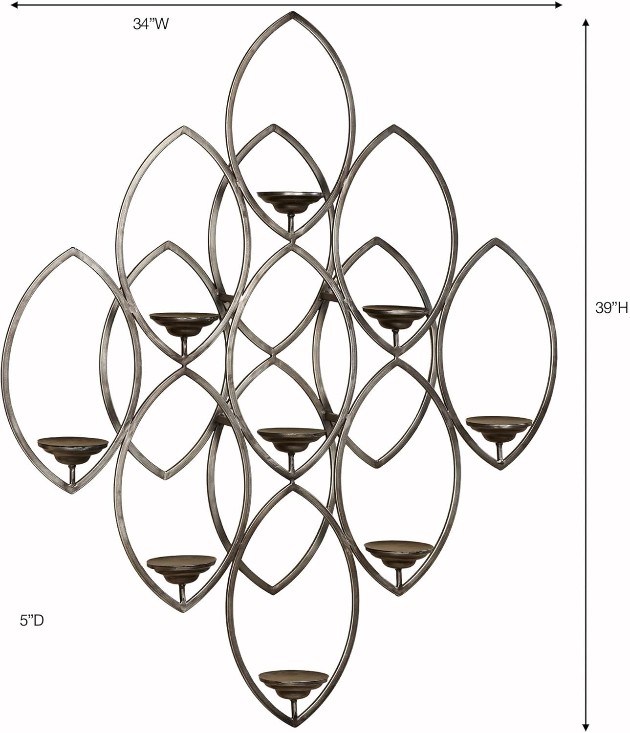 Geometric Iona Gunmetal Metal Wall Sconce Modern Candelabra