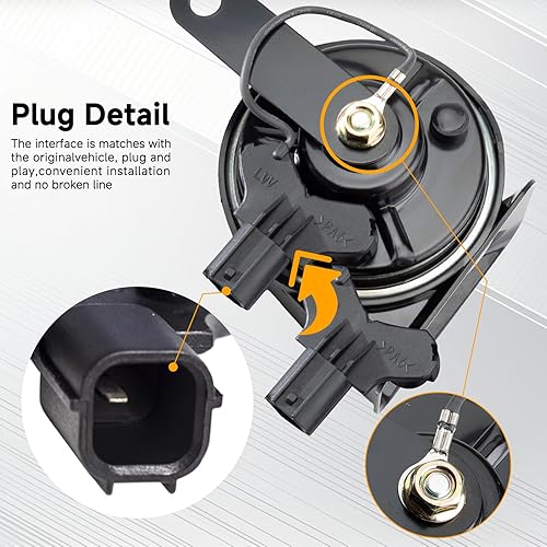 Vista 48 de FARBIN Bocina de coche compatible con Toyota/Lexus/Subaru 12V Bocinas automáticas impermeables con 1 a 2 tapones de bocina para Toyota