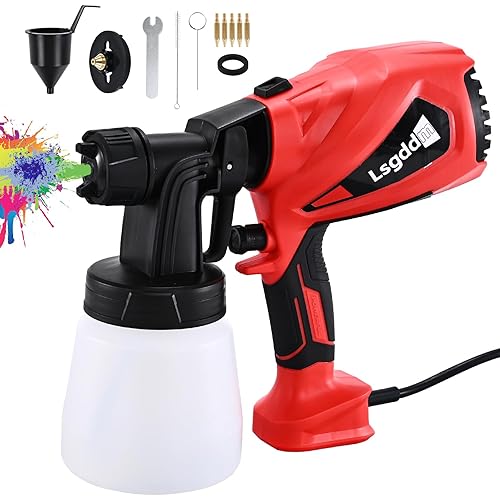 Paint Sprayers for Home Interior, Electric Paint Sprayer, Paint Sprayer with 6 Copper Nozzles & 3 Spray Patterns, Paint Guns for House Painting, Wall, Fence, Furniture, Cabinets, DIY Works etc.