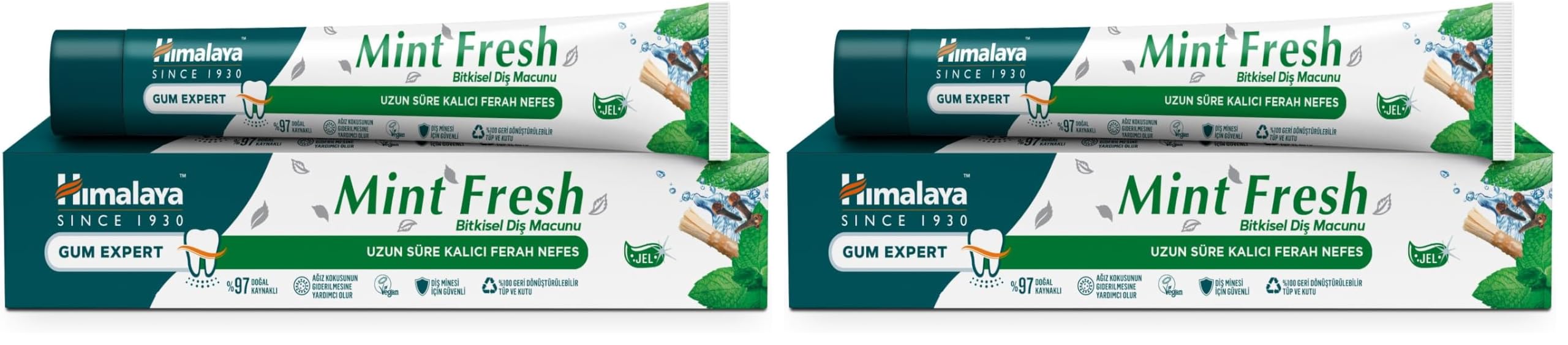 Himalaya Since 1930 Nane Ferahlığı Bitkisel Diş Macunu, Florürsüz, Parabensiz, Vejeteryan, Ferah Nefes, 75 ml 2li paket