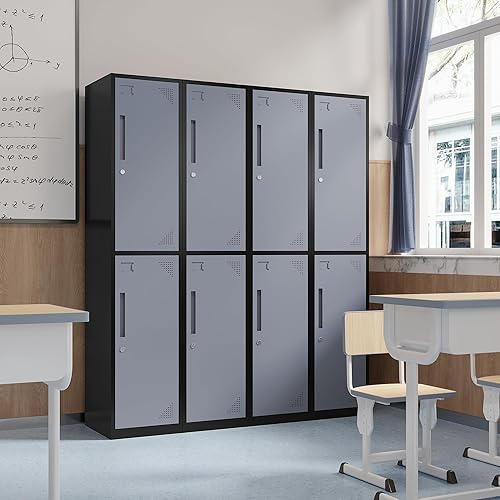 Vista 226 de Armario de metal para escuela, hogar, oficina, gimnasio, armarios de almacenamiento de acero para empleados y estudiantes, armario de almacenamiento