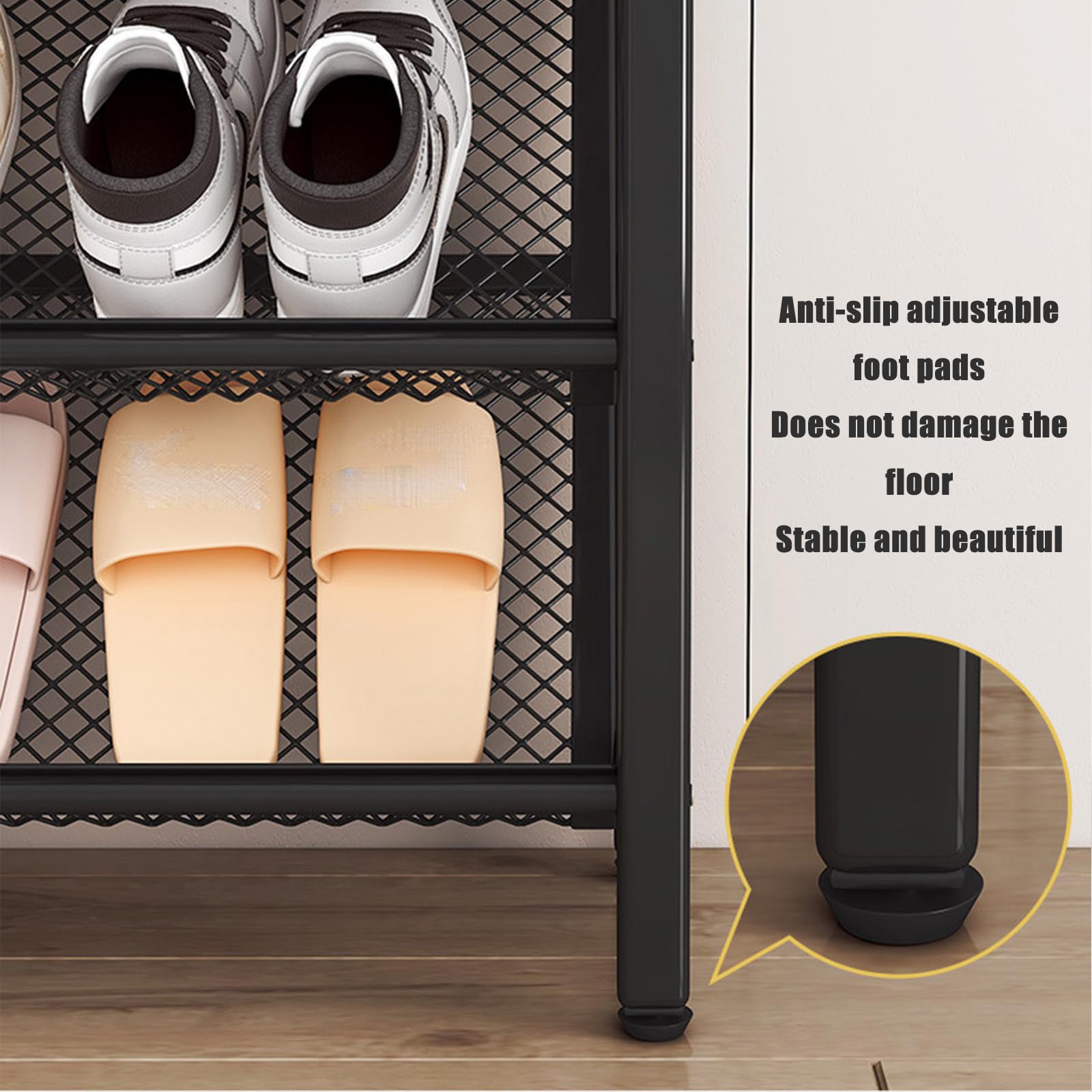 5Tier d Metalowy stojak na buty Slim Open Design High Capaci buty nizer do wejścia oszczędzające miejsce buty Sto Solut