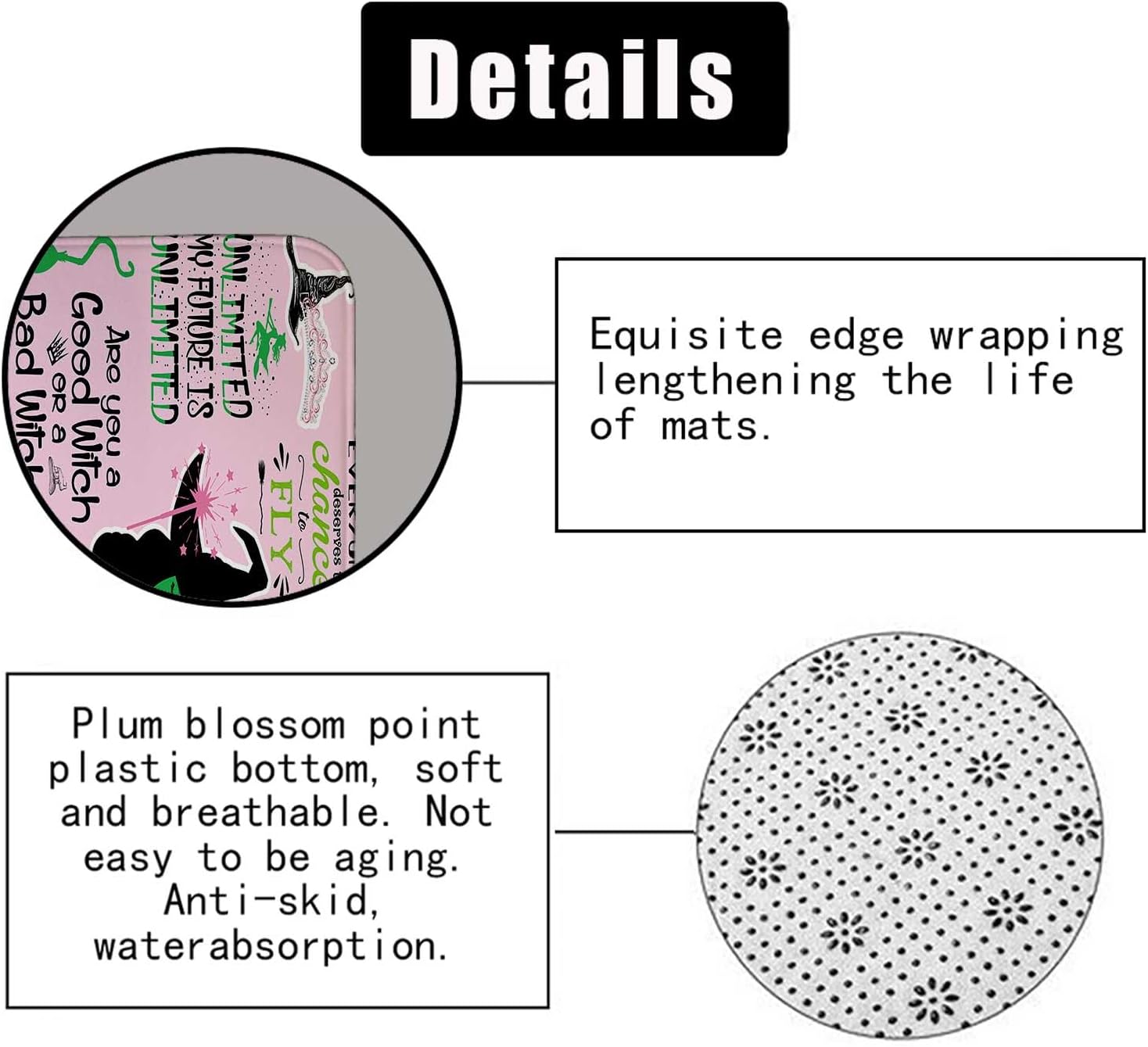 4PCS Wicked Witch Shower Curtain Sets with Rugs, Waterproof Fabric Pink and Green Shower Curtain, Funny Magic Witchy Bathroom Decor, Wicked Witchy Gifts for Women & Teen Girls