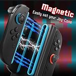 Fosmon 4 en 1 Chargeur de contrôleur magnétique double direction pour commutateur 2 | Compatible avec Nintendo Switch 2 Joy-Con. Station de recharge multi, 9 RGB Fonction de protection contre les surcharges légères et intelligentes, noir
