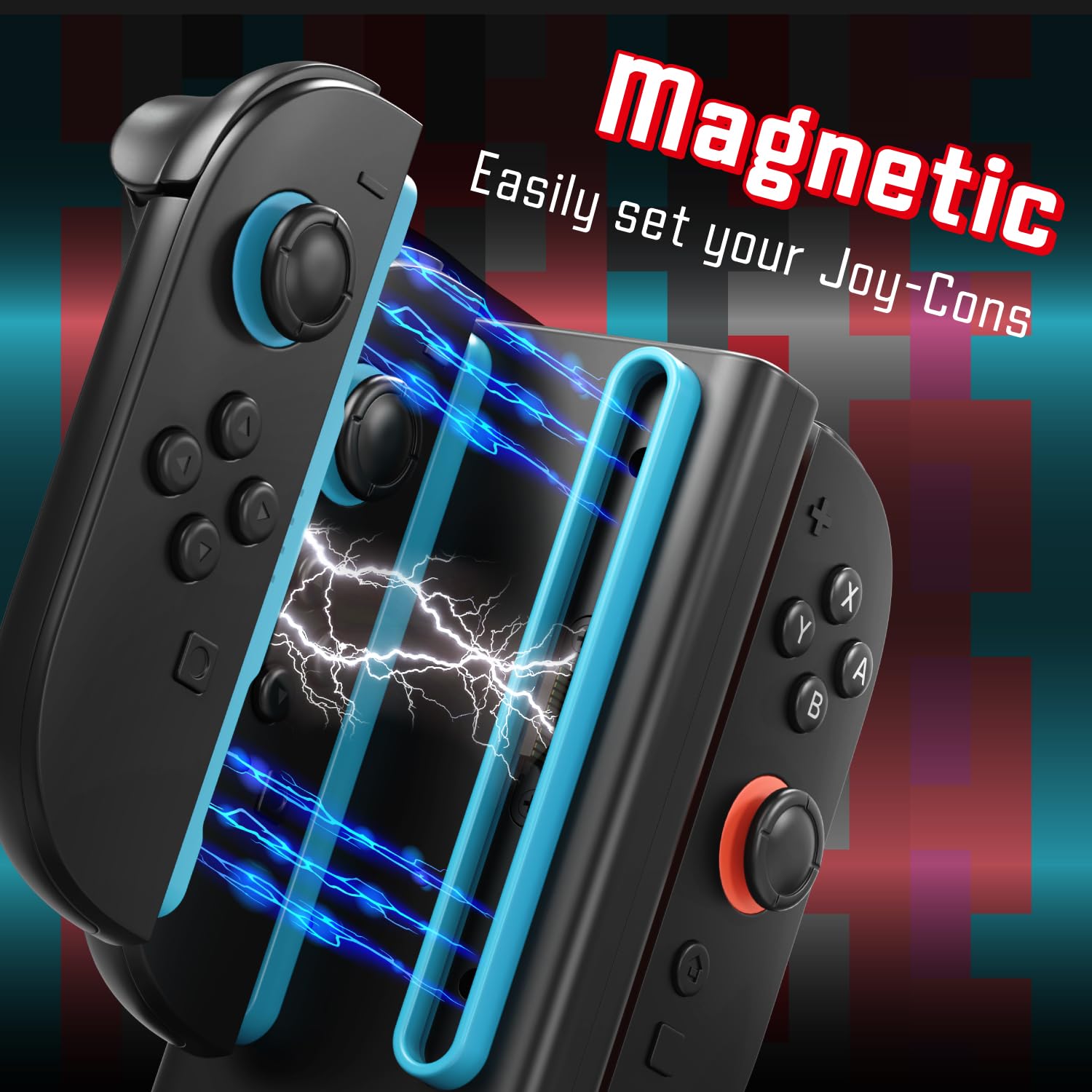 Fosmon Ladestation für Nintendo Switch 2 Joycon Controller – Schnellladegerät 4-in-1 mit RGB-Beleuchtung (9 Modi) und LED-Anzeige – Joycon 2 Controller Ladegerät | Premium bidirektionale magnetische 4-in-1-Ladestation Dock Base Tower kompatibel mit Ninten