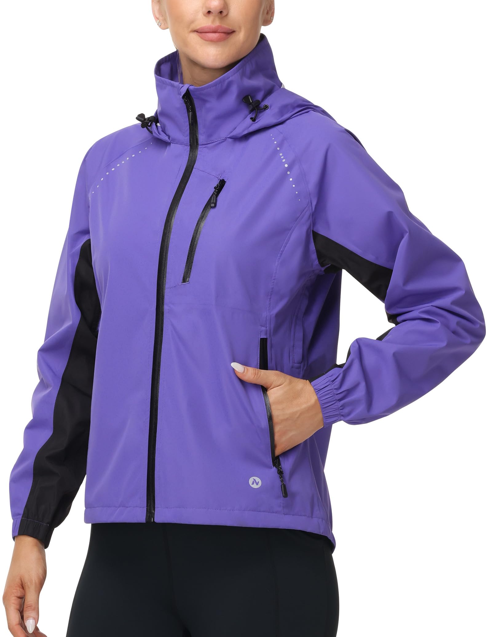 Nepest Veste de pluie de vélo pour femme - Veste de pluie pour femme - Ultra légère - Course à pied - 6 poches - UPF 50+ - Pliable - Respirant