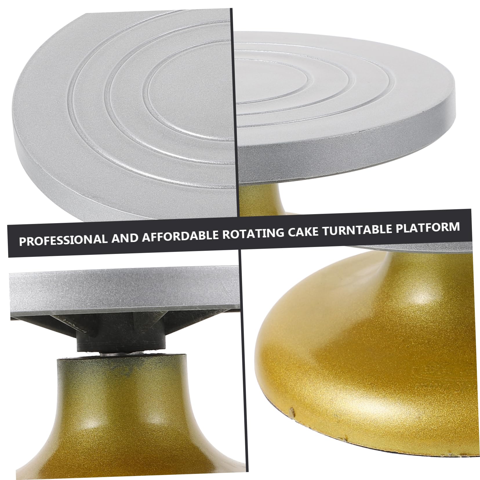 Plato Giratorio para Pasteles 22, 5cm de Plástico Acero Antideslizante | Mesa de Trabajo para Decoración, Adecuado para Repostería y Modelado, Base Gruesa para Giro Estable