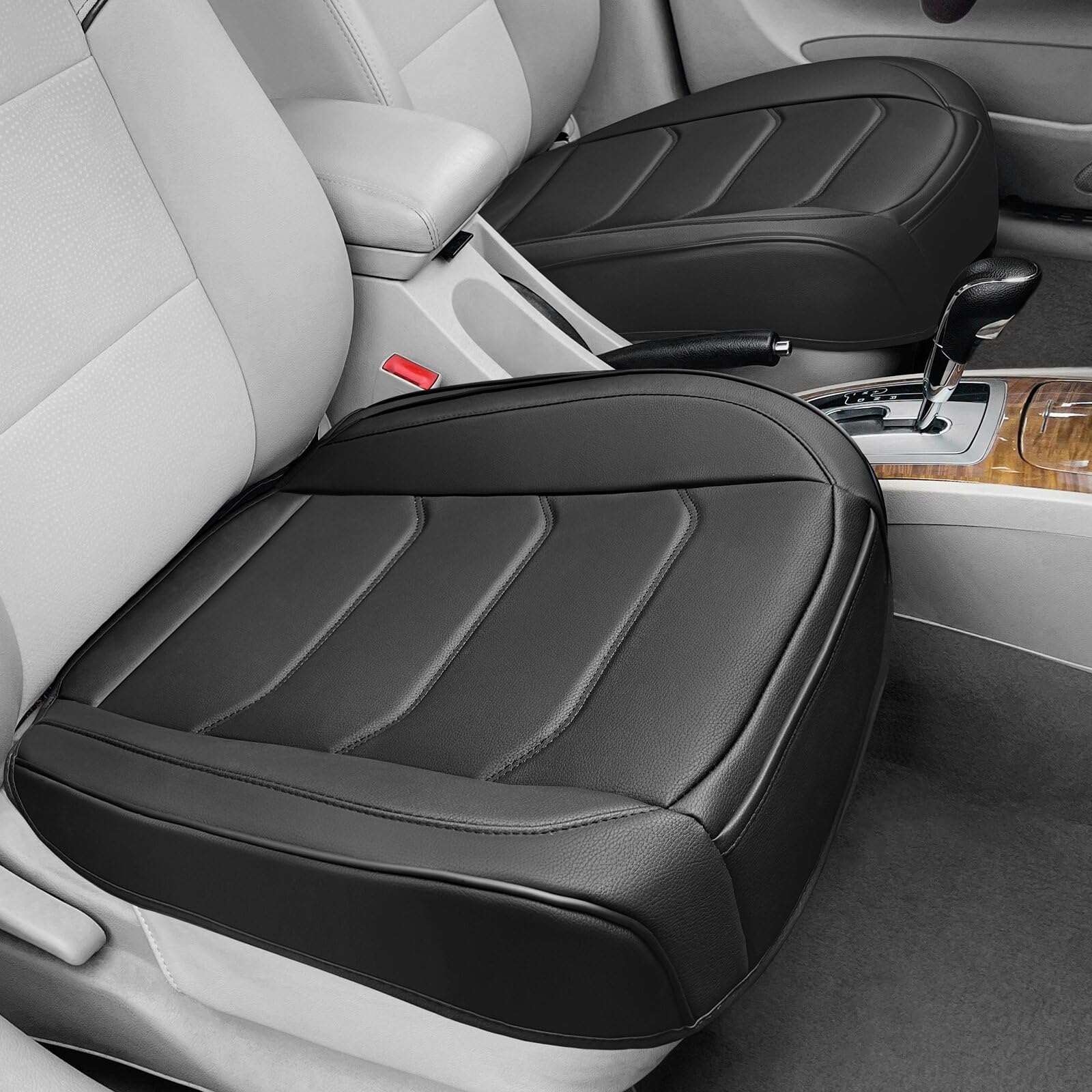 BOPUOVRE Car Seat Cover for Luxury Comfort - PU Leather Anti-Slip Full Wrap Protection with Storage Pocket for — view 2